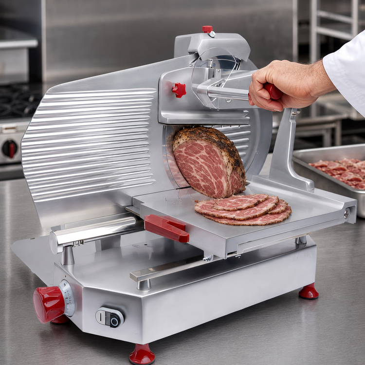 Product image #3 for Trento 14-Inch Electric Manual Feed Belt-Driven Commercial Meat Slicer, 1/2 HP, 110V