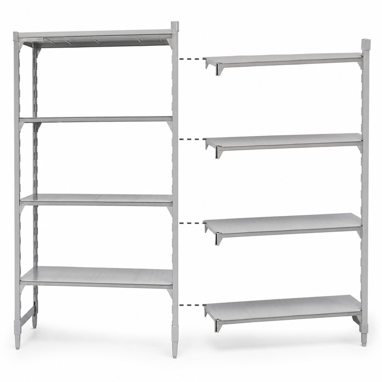 Product image #4 for Camshelving Premium 4-Shelf Solid Add-On Polymer Shelving Unit, 30"W x 24"D x 84"H