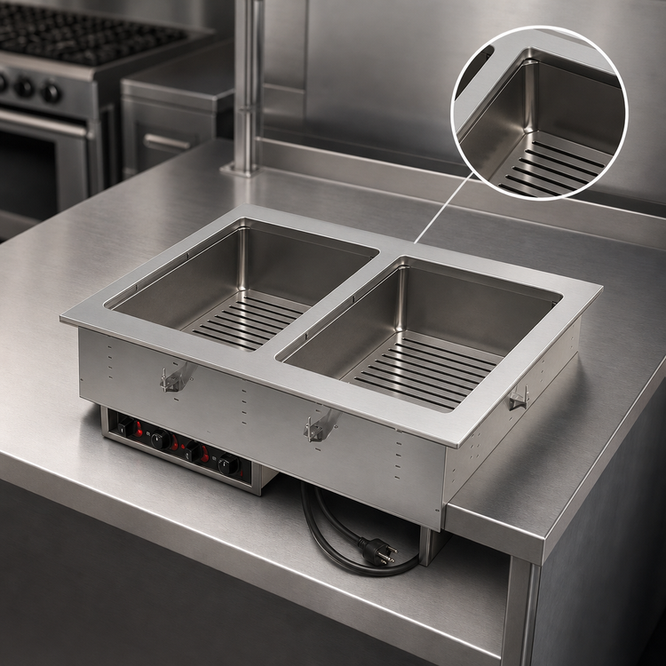 Product image #3 for Vollrath 2-Well Dry Drop-In Hot Food Well with Thermostatic Controls, 208-240V, Full-Size Pan Capacity