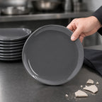Thumbnail image #3 for American Metalcraft Crave Collection CP9ST 9-Inch Round Coupe Melamine Plate, Black Case of 12