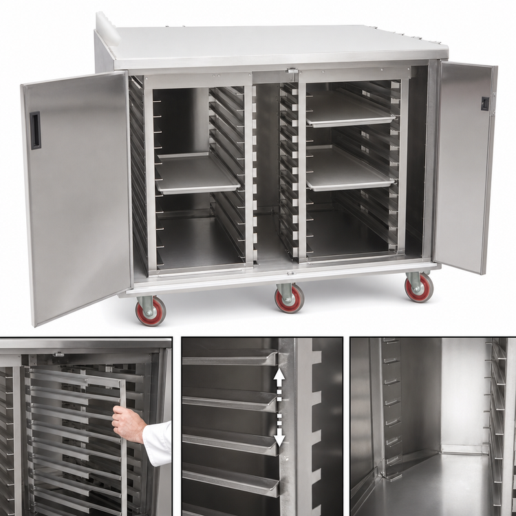 Product image #3 for Carter-Hoffmann Economy Enclosed Mobile Patient Tray Cart, Two-Door, 28-Tray Capacity