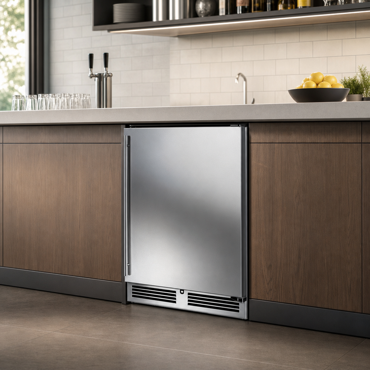 Product image #4 for Perlick Quick Ship ADA-Height Single-Door Undercounter Freezer, 24 Inch, 4.8 Cu. Ft., Stainless Steel, Left-Hinged