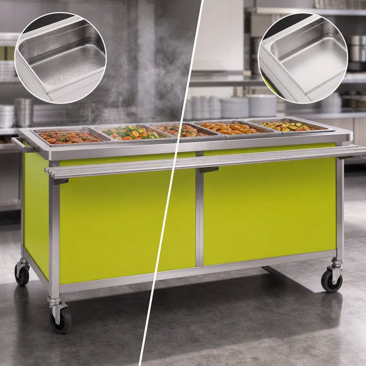 Product image #3 for Director's Choice DCS4-HFU-B Mobile Hot Food Table, 4-Well, Electric, 64-Inch
