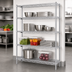 Thumbnail image #3 for Eagle Red-i-Pak 4-Tier Stationary Wire Shelving Unit, 48W x 18D x 63H, EAGLEgard Hybrid Epoxy Finish