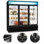 Thumbnail image #3 for Kelvinator Commercial KCHGM72R Three-Section Glass Door Merchandiser Refrigerator, 72 Cu. Ft., Bottom-Mount