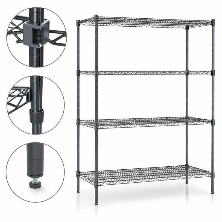 Product image #4 for Metro Super Erecta Super Adjustable 4-Shelf Wire Shelving Starter Unit, 42 x 18 x 63 Inches