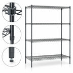 Thumbnail image #4 for Metro Super Erecta A346K3 4-Shelf Wire Shelving Starter Unit, 42"W x 18"D x 63"H, Green Epoxy-Coated Finish