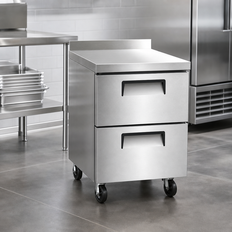 Product image #2 for Atosa One-Section 2-Drawer Worktop Freezer with Backsplash, 7.15 Cu. Ft., 27.5-Inch Wide