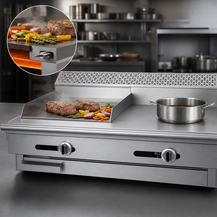 Product image #3 for Garland Cuisine Heavy Duty 36 Inch Gas Combination Top Range with 18 Inch Thermostatic Griddle and 18 Inch Hot Top, Modular Top (C36-5-1M)