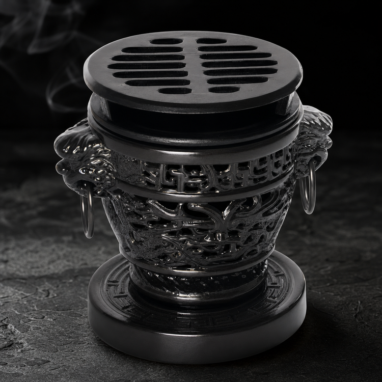 Product image #3 for Town Equipment Dragon-Style Japanese Hibachi Stove Set with Removable Cast Iron Grill