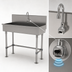 Thumbnail image #3 for Advance Tabco ADA Freestanding 40-Inch One-Station Stainless Steel Service Sink with Electronic Faucet
