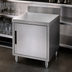 Thumbnail image #3 for Advance Tabco Underbar Basics Closed Stainless Steel Glass Rack Cabinet with Flat Top and 4 Inch Backsplash, 24 Inch W x 21 Inch D x 33 Inch H