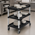 Thumbnail image #4 for Cambro KD Large Open-Design 3-Shelf Bus Cart, Black, 5-Inch Swivel Casters