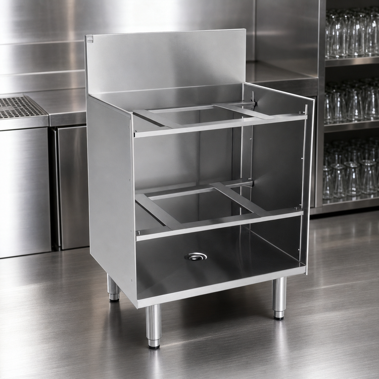 Product image #3 for Eagle Spec-Bar Underbar Glass Rack Storage Unit, 18 x 24 Inches, Open Front Base, 304 Stainless Steel