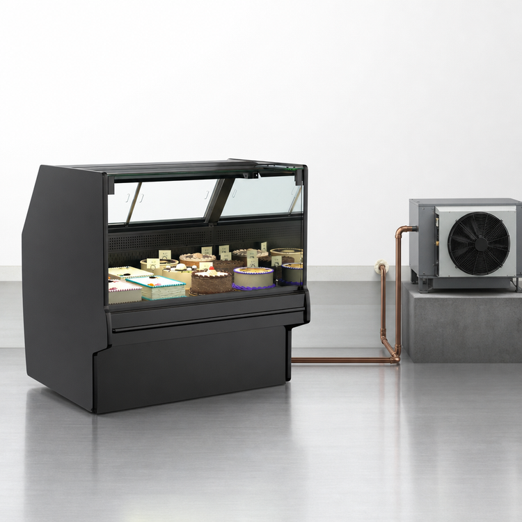 Product image #3 for Structural Concepts Fusion® 99-3/4 Inch Wide Refrigerated Service Case with Lift-Up Front Glass, Remote Refrigeration