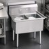 Thumbnail image #3 for BK Resources Two-Compartment Stainless Steel Commercial Sink with 9