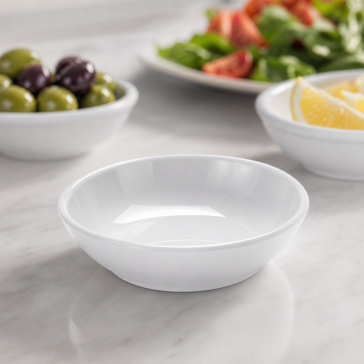 Product image #3 for American Metalcraft MMB6 6 oz White Mini Round Melamine Bowl