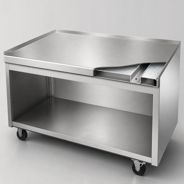 Product image #3 for La Rosa Refrigeration Mobile Open Cabinet Equipment Stand with Undershelf, 98 Inch x 28 Inch, 304 Stainless Steel