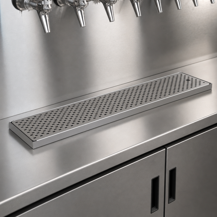 Product image #3 for Glastender Stainless Steel Surface Mount Drain Pan, 38 Inch W x 8 Inch D x 1 Inch H