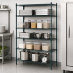 Thumbnail image #4 for Metro Super Erecta 5N417K3 Stationary Wire Shelving Starter Unit, 24"W x 21"D x 74"H, 5 Shelves, Green Epoxy-Coated Finish