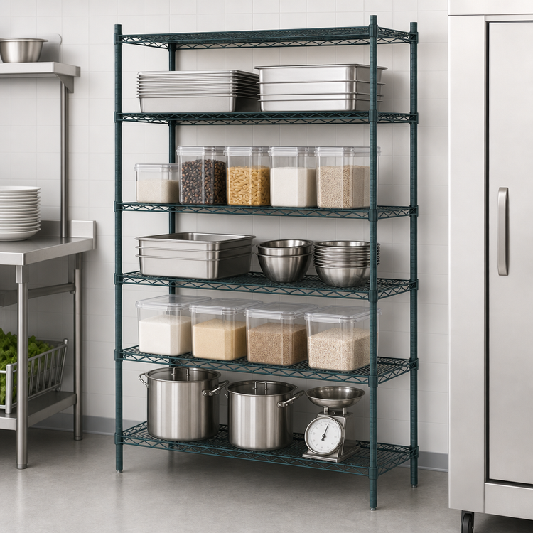 Product image #4 for Metro Super Erecta Stationary Wire Starter Shelving Unit, 24"W x 21"D x 74"H, 5 Shelves