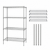 Thumbnail image #3 for Quantum Chrome Plated 4-Shelf Wire Shelving Starter Unit, 72W x 30D x 63H