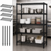 Thumbnail image #3 for Quantum Black Epoxy 4-Shelf Wire Shelving Starter Kit, 72