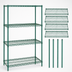 Thumbnail image #3 for Quantum Wire Shelving Starter Kit, 72W x 12D x 74H, 4 Shelves, Green Epoxy Finish