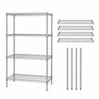Thumbnail image #3 for Quantum WR63-3072C 4-Shelf Chrome Wire Shelving Starter Unit, Stationary, 72W x 30D x 63H