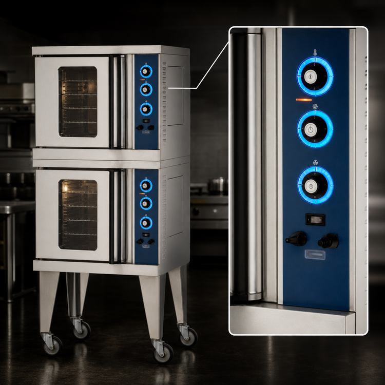 Product image #3 for Duke 59-E4XX Double Deck Half-Size Electric Convection Oven with Solid State Controls