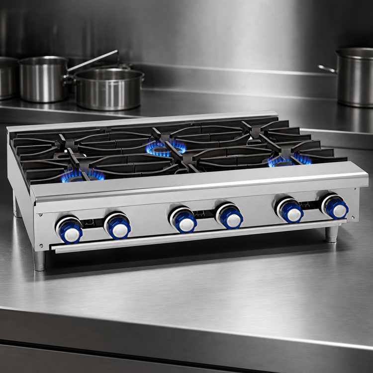 Product image #3 for Imperial IHPA-4-24 24-Inch Stainless Steel Gas Countertop Hot Plate with 4 Open Burners and Standing Pilot Lights