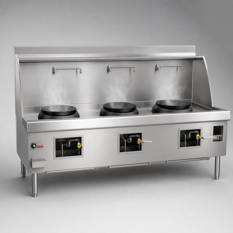 Product image #3 for York Gas Wok Range with 3 Chambers and Water-Cooled Top
