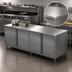 Thumbnail image #3 for BK Resources 96-Inch x 36-Inch Stainless Steel Chef Table with Cabinet Base and Hinged Doors