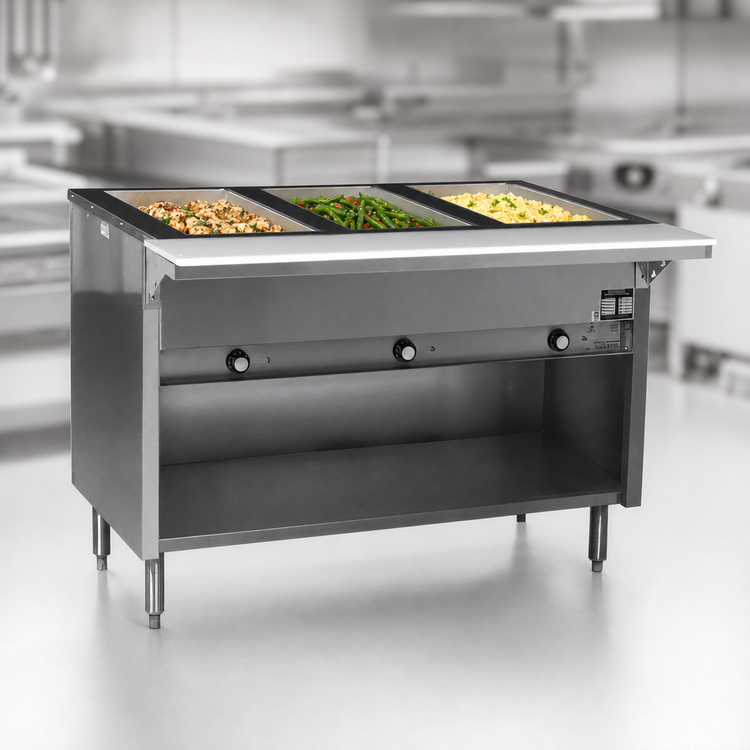 Product image #3 for Eagle Spec-Master 48-Inch Electric Hot Food Table with 3 Open Wells, Cutting Board, and Enclosed Base