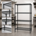 Thumbnail image #3 for Quantum WR63-3648BK 48"W x 36"D x 63"H Black Epoxy Wire Shelving Starter Unit with 4 Shelves and 4 Posts