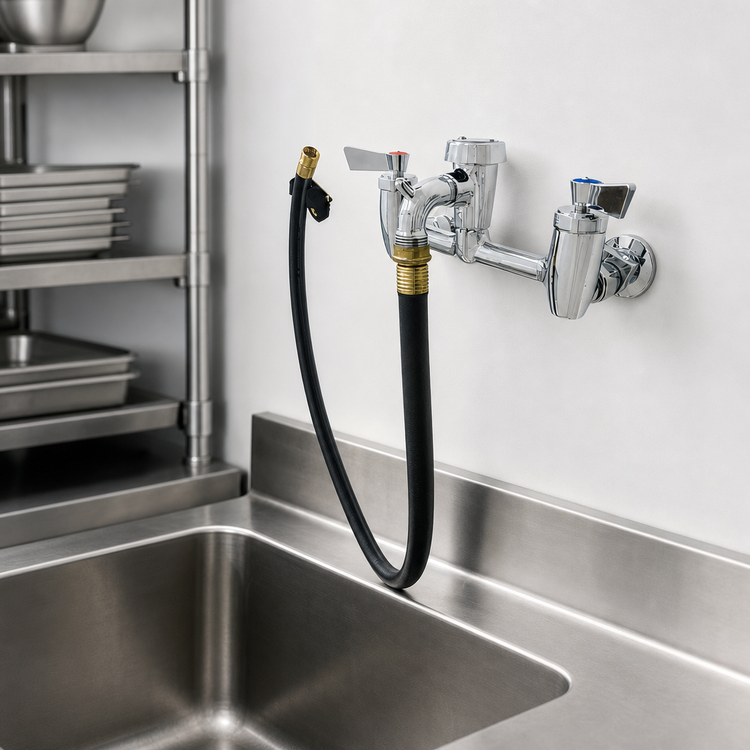 Product image #3 for Fisher Wall-Mounted Service Sink Mixing Faucet with 3-Inch Garden Spout
