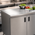 Thumbnail image #3 for Advance Tabco Special Value Series Enclosed Work Table with Cabinet Base, Mid-Shelf and Hinged Doors, 36 x 30 Inches, 16-Gauge 304 Stainless Steel Top
