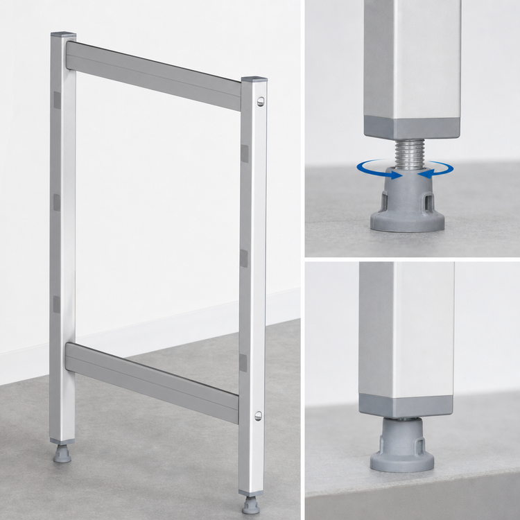Product image #3 for Fermostock 24-Inch H x 18-Inch D Stationary Aluminum Cantilevered Shelving Upright