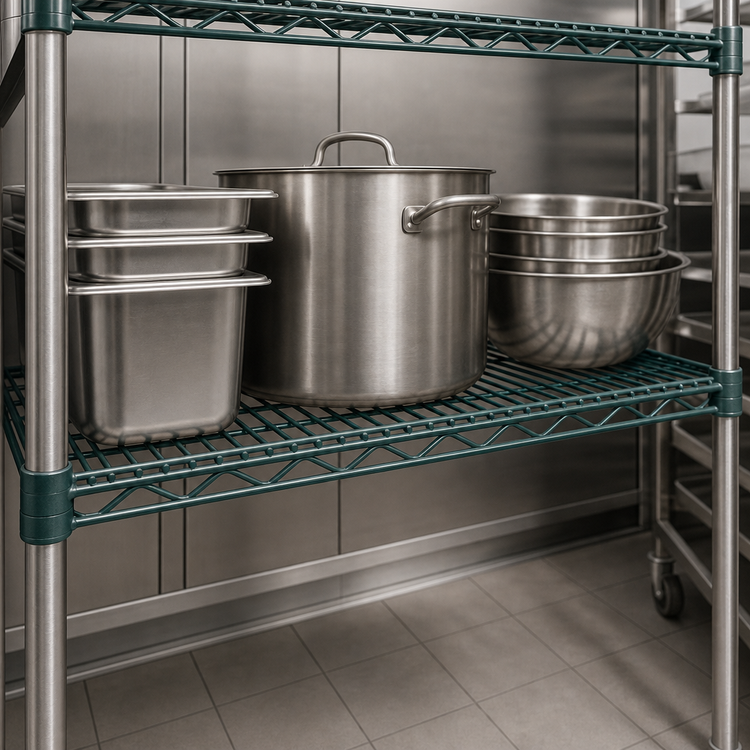 Product image #4 for Advance Tabco Special Value Series Heavy Duty Wire Shelf, 30 Inches W x 14 Inches D, Green Epoxy Coated