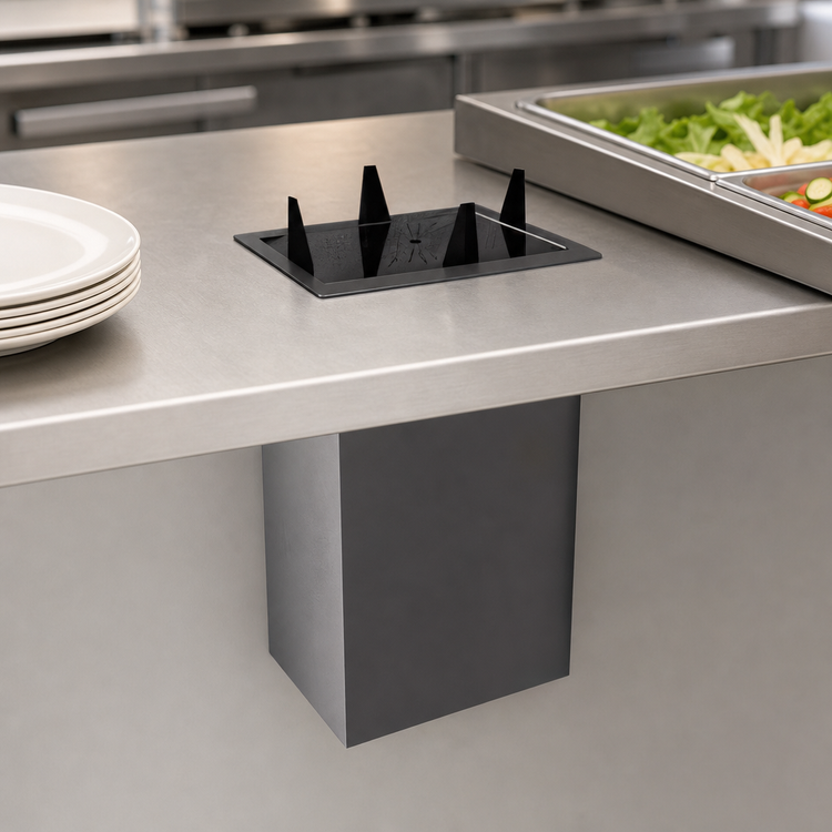 Product image #3 for Atlas Metal Drop-In Unheated Open-Frame Oval Platter Dispenser