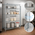 Thumbnail image #3 for Quantum Stationary Chrome Security Cage with Shelves and Panel Doors, 48W x 21D x 63H