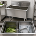 Thumbnail image #3 for John Boos Pro-Bowl 2-Compartment Stainless Steel Sink with 24 x 24 x 12 Inch Bowls and 10 Inch Backsplash