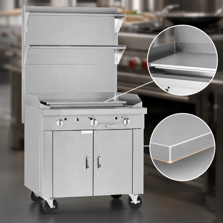Product image #3 for Southbend Platinum Heavy Duty 16-Inch Gas Griddle with 9-3/4-Inch Plancha and Cabinet Base
