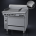 Thumbnail image #3 for Garland Cuisine 36-Inch Heavy Duty Natural Gas Combination Range with 24-Inch Griddle, 12-Inch Hot Top, and Convection Oven