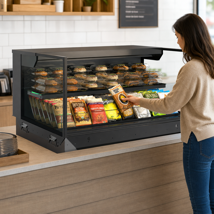 Product image #3 for Structural Concepts Reveal® 35-3/4 Inch Self-Service Non-Refrigerated Slide-In Counter Display Case