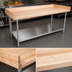 Thumbnail image #3 for John Boos DNS04 84-Inch x 24-Inch Baker's Top Wood Work Table with Galvanized Base and Adjustable Undershelf