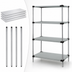 Thumbnail image #3 for Quantum Solid Stainless Steel 4-Shelf Shelving Starter Kit, 60 x 14 x 74 Inches