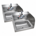 Thumbnail image #3 for BK Resources Case Pack of 2 Wall-Mounted Hand Wash Sinks with Included Faucet, 14 x 10 x 5 Inch Bowl, 304 Stainless Steel