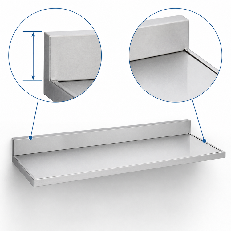 Product image #3 for Advance Tabco VCTF-303 36 Inch x 30 Inch Stainless Steel Countertop with 5 Inch Backsplash