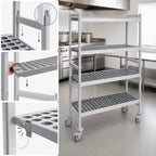 Thumbnail image #3 for Fermod Fermostock 4R68C71M 4-Tier Mobile Polymer Shelving Unit, 68" W x 22" D x 71" H
